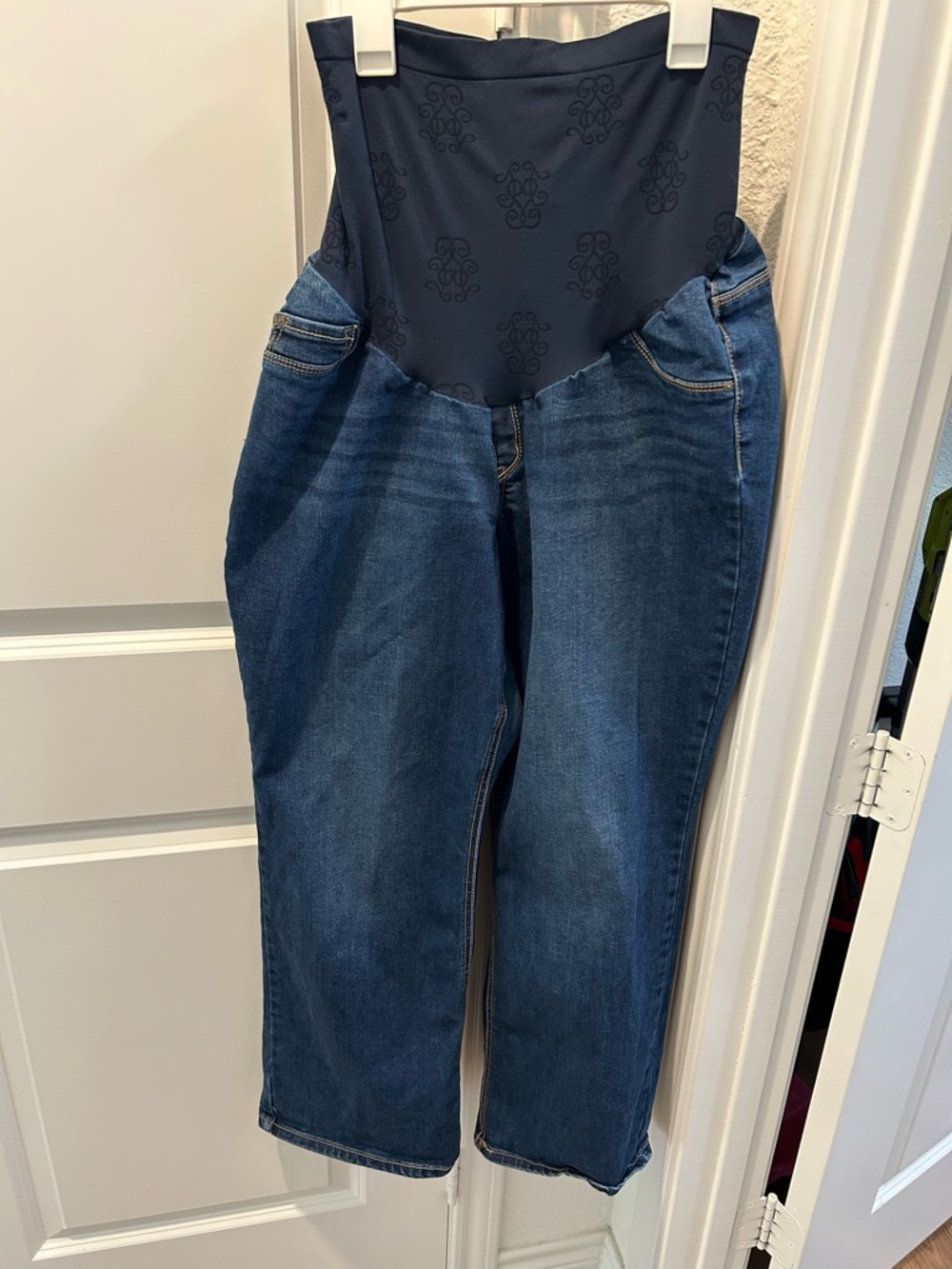 Jessica Simpson Navy Blue Straight-Leg Maternity Jeans